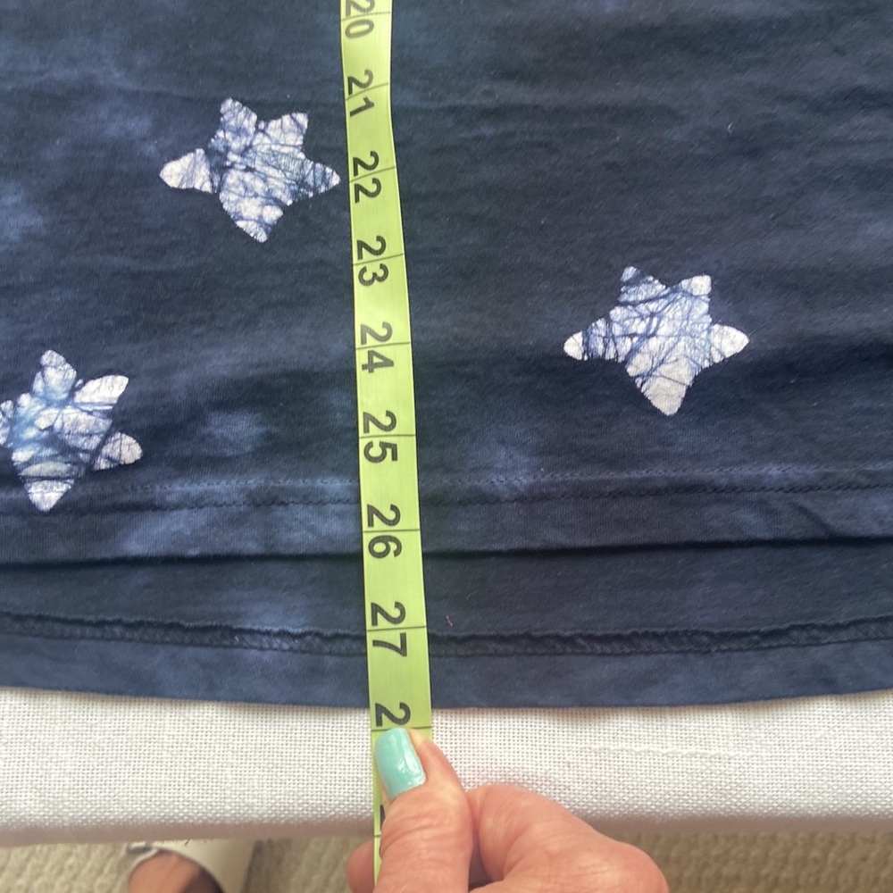 Chaps Navy Blue White Stars ⭐️ Long Tank Top - Picture 9 of 9